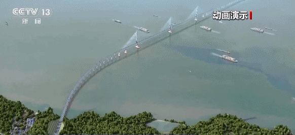 无人机“穿针引线” 国内最大跨度跨海桥梁建设全力推进