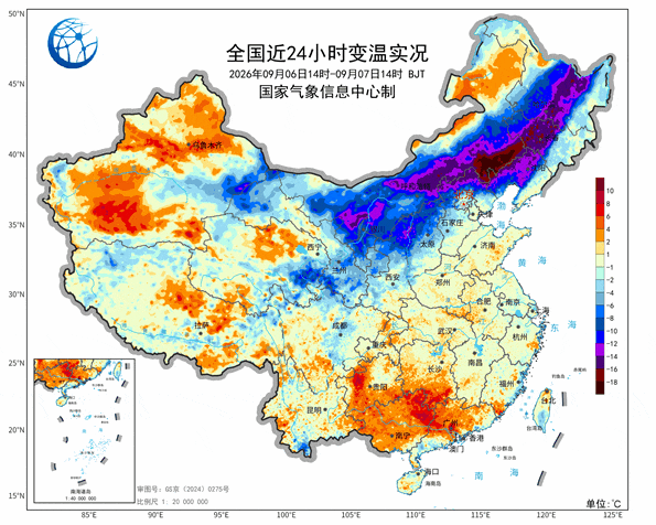 冷空气继续南下,河北、河南部分地区降温超17℃,明天山西、河南、湖北等地降温将达6℃至12℃,后天降温主要出现在西南地区到江南一带 冷空气继续南下,河北、河南部分地区降温超17℃,明天山西、河南、湖北等地降温将达6℃至12℃,后天降温主要出现在西南地区到江南一带