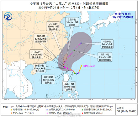 台风山陀儿或登陆台湾为十月少见