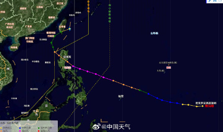 台风天兔或登陆台湾