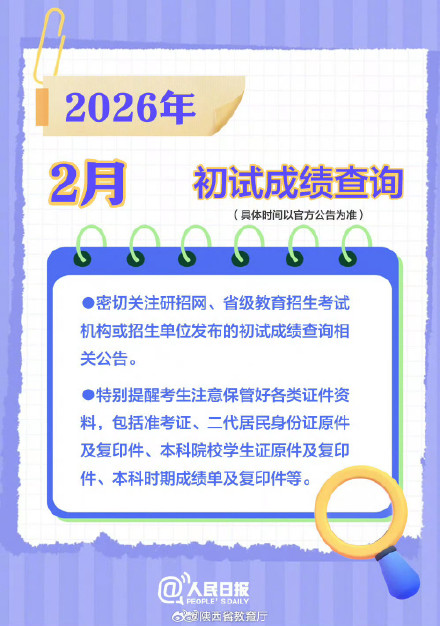 祝你一战成“硕”！收好2026考研月历