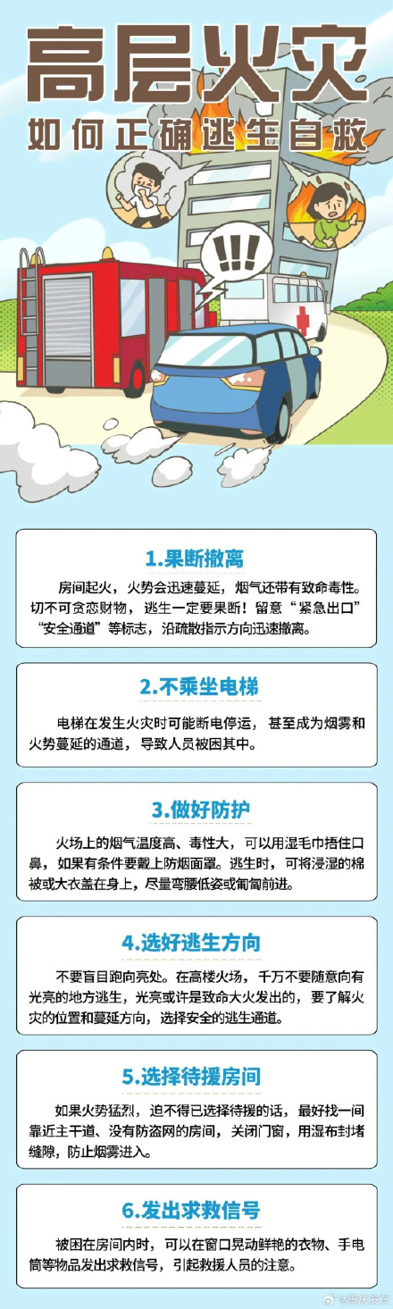 高层起火应该往哪儿跑？记住这些危急时刻能救命！