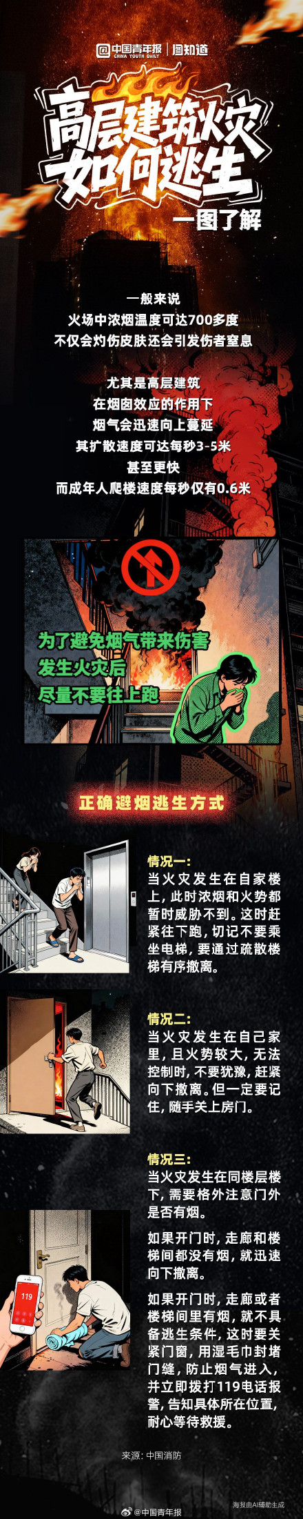 收藏！高层建筑遇火灾如何逃生