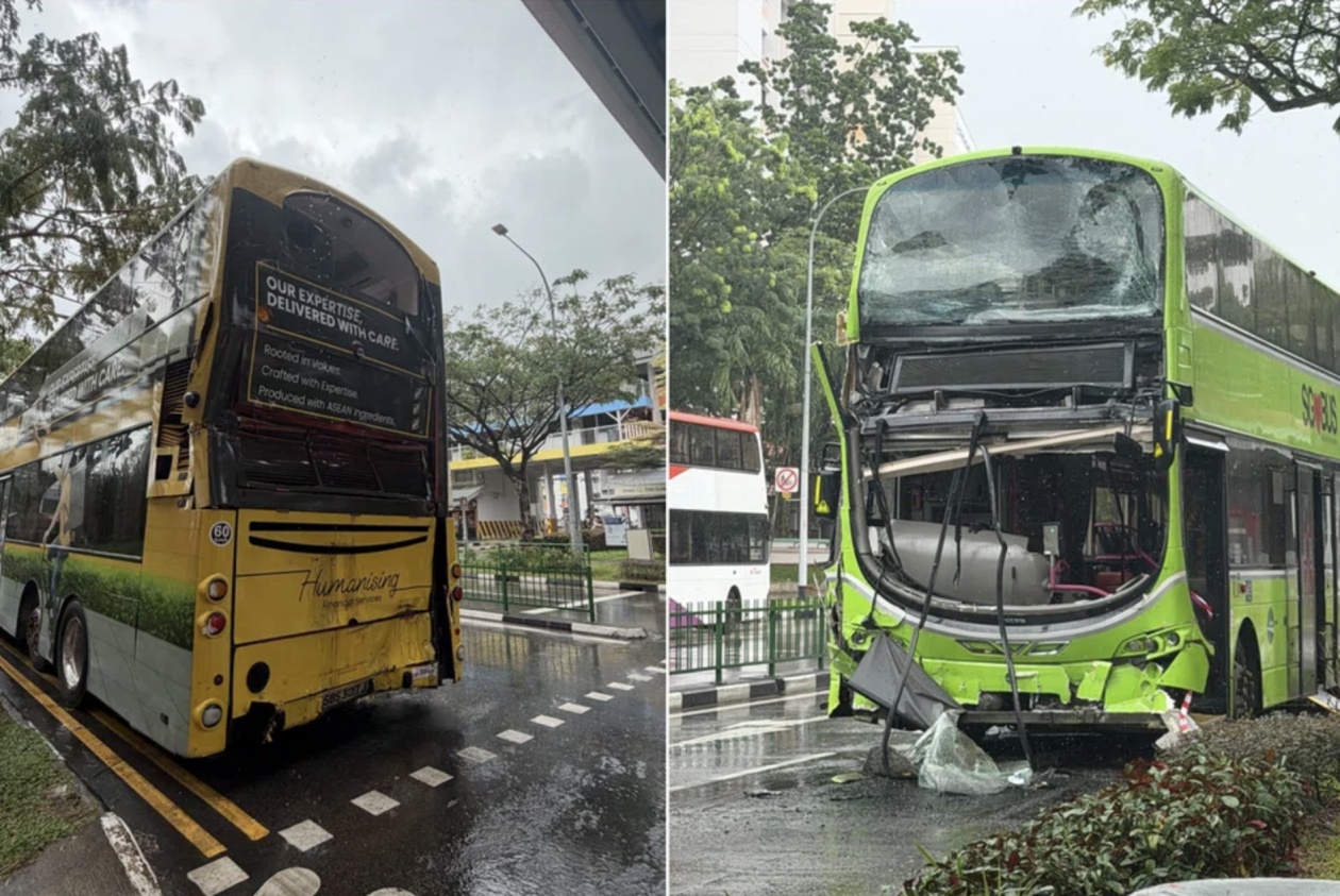 外媒:新加坡两辆双层巴士相撞致多人受伤,44人被送医治疗 外媒:新加坡两辆双层巴士相撞致多人受伤,44人被送医治疗