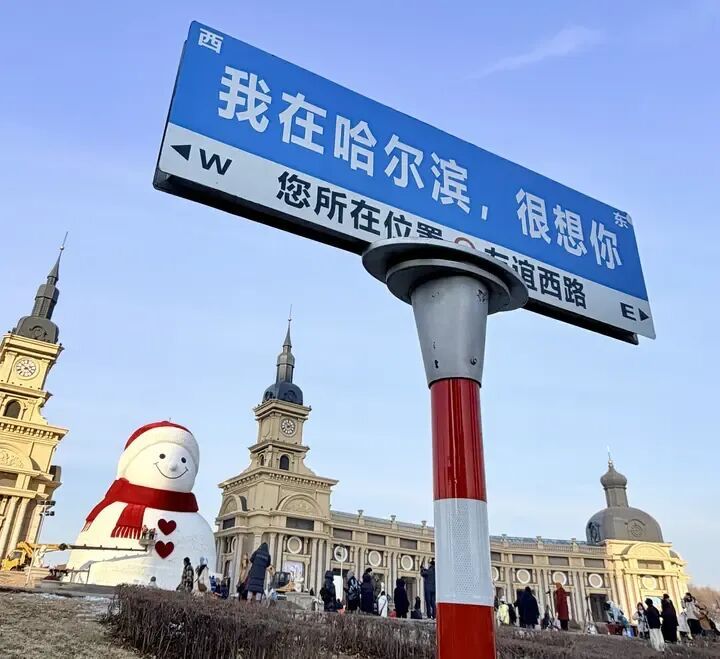 音乐长廊大雪人炫出“尔滨速度”！全国网友“闪现”冰城“双向奔赴”