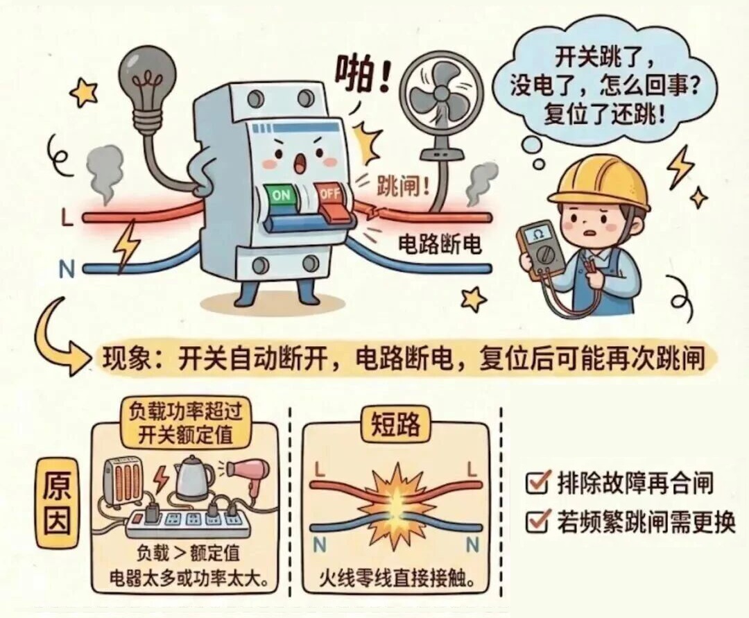 家里的空气开关跳闸,就是给你释放危险信号! 家里的空气开关跳闸,就是给你释放危险信号!