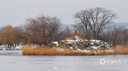 北京圆明园残雪映西山 北京圆明园残雪映西山