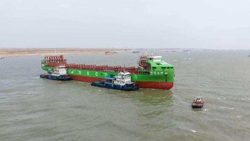 江西九江:万吨级纯电动高端智能海船成功下水 江西九江:万吨级纯电动高端智能海船成功下水
