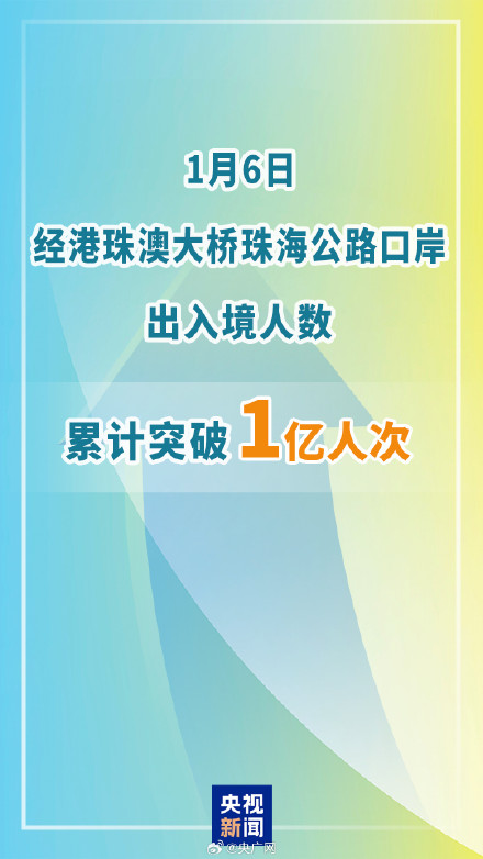 港珠澳大桥出入境客流量累计破亿