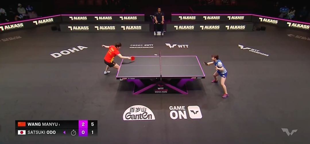 新年开门红！王曼昱3比0大藤沙月，晋级WTT多哈冠军赛女单16强
