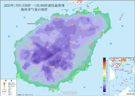 海南6市县气温将降至7度及以下 海南继续发布寒冷三级预警 海南6市县气温将降至7度及以下 海南继续发布寒冷三级预警