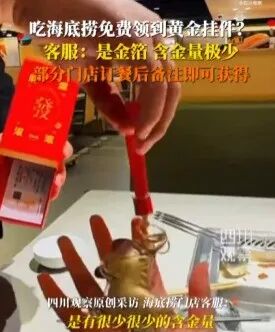 吃海底捞免费领“黄金小马”挂件？客服回应