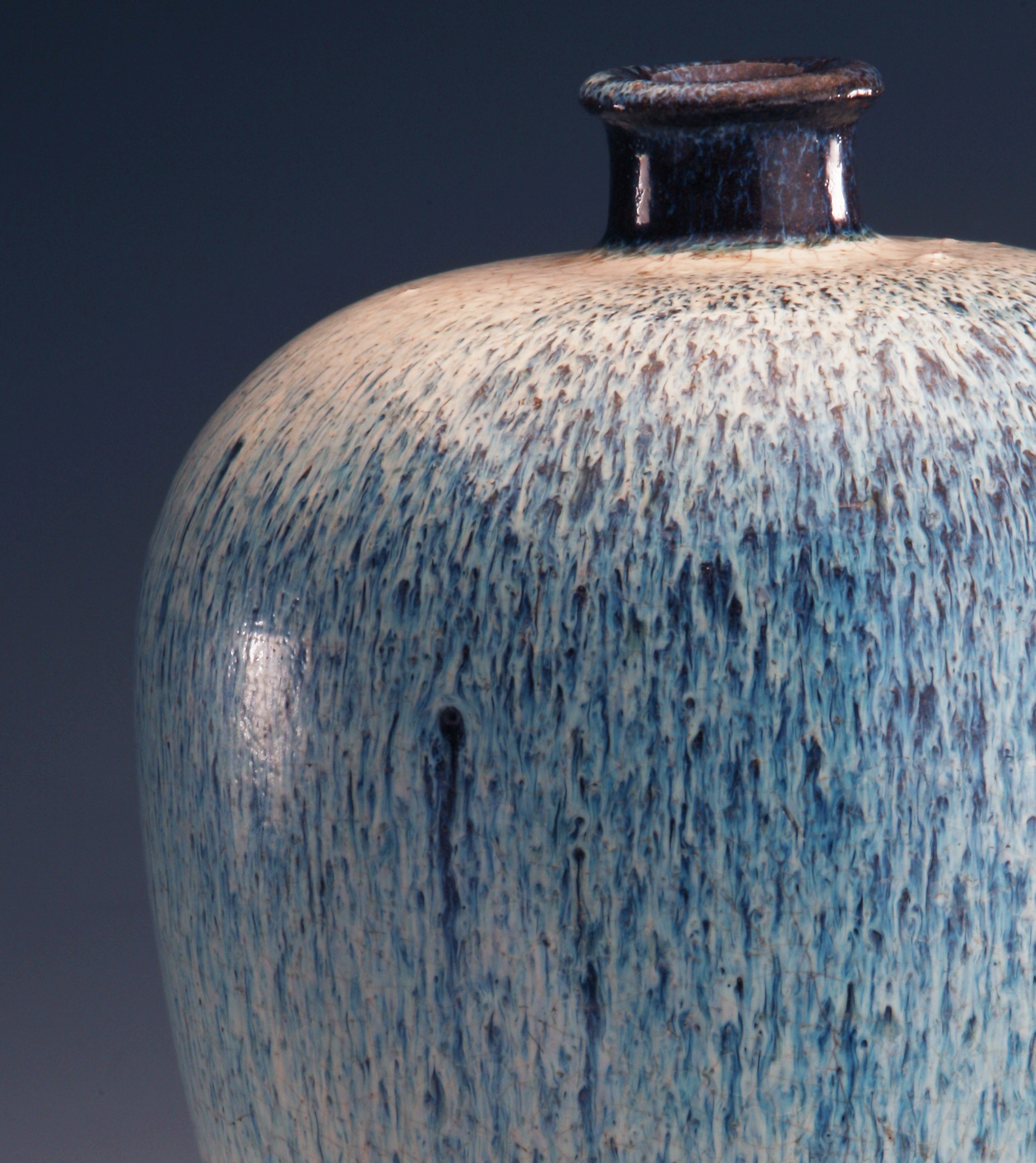 古人将翠鸟羽毛绘在瓶子上