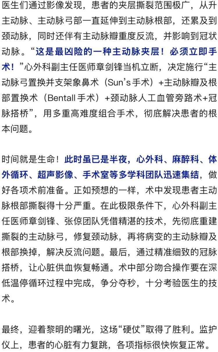 1小时进展为心衰，医生半夜出手！这种类型的主动脉夹层最凶险，“保命”关键→