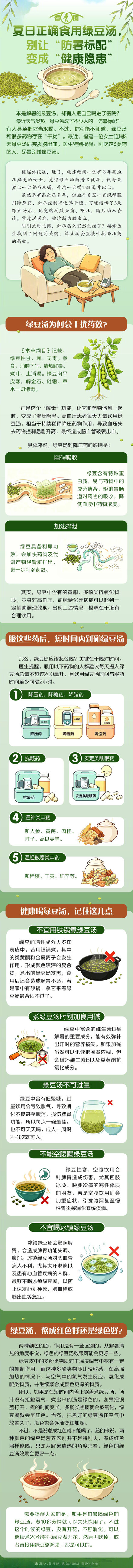 夏日正确食用绿豆汤，别让“防暑标配”变成“健康隐患”