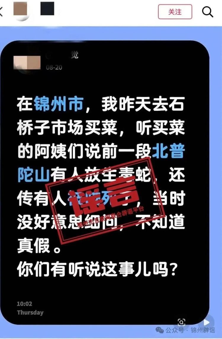 北普陀山景区:未发生人员被毒蛇咬伤致死事件,也不存在大规模放生毒蛇的情况 北普陀山景区:未发生人员被毒蛇咬伤致死事件,也不存在大规模放生毒蛇的情况